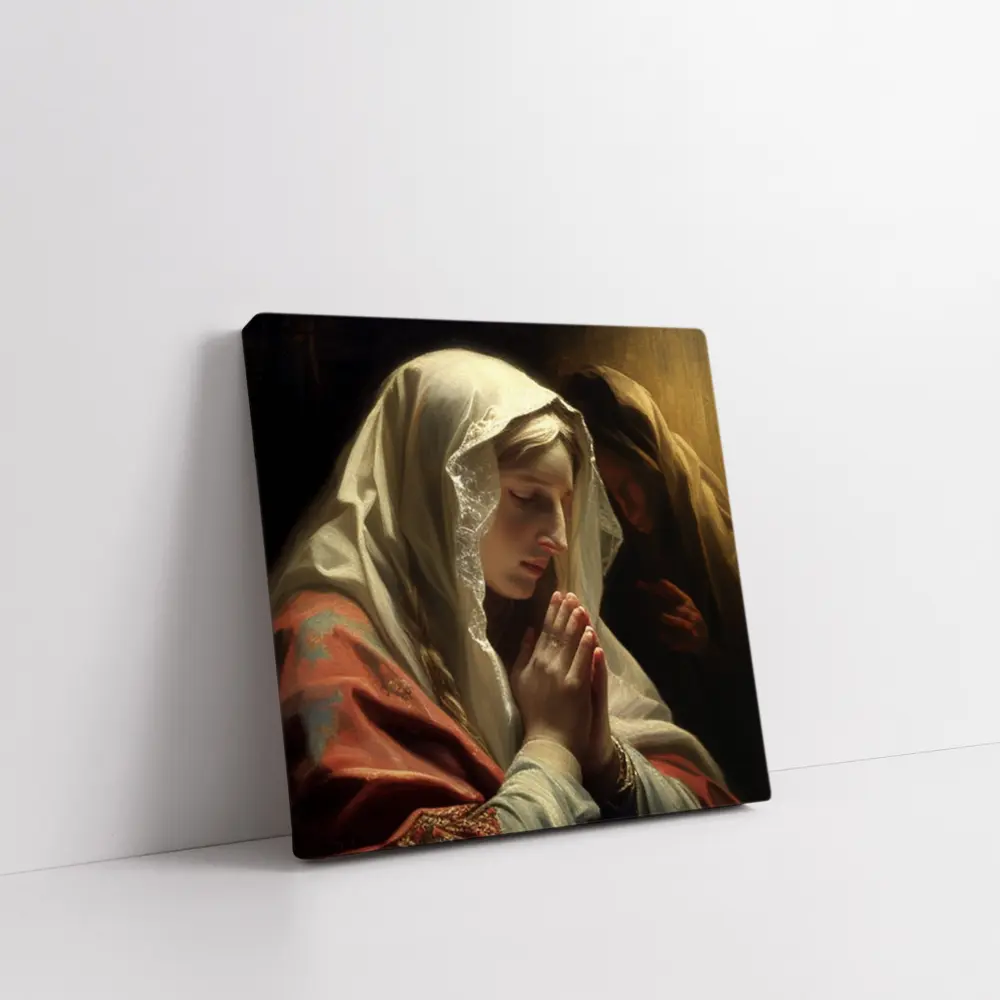 Virgin Mary Praying Classical Religious Oil Painting – Wall Art