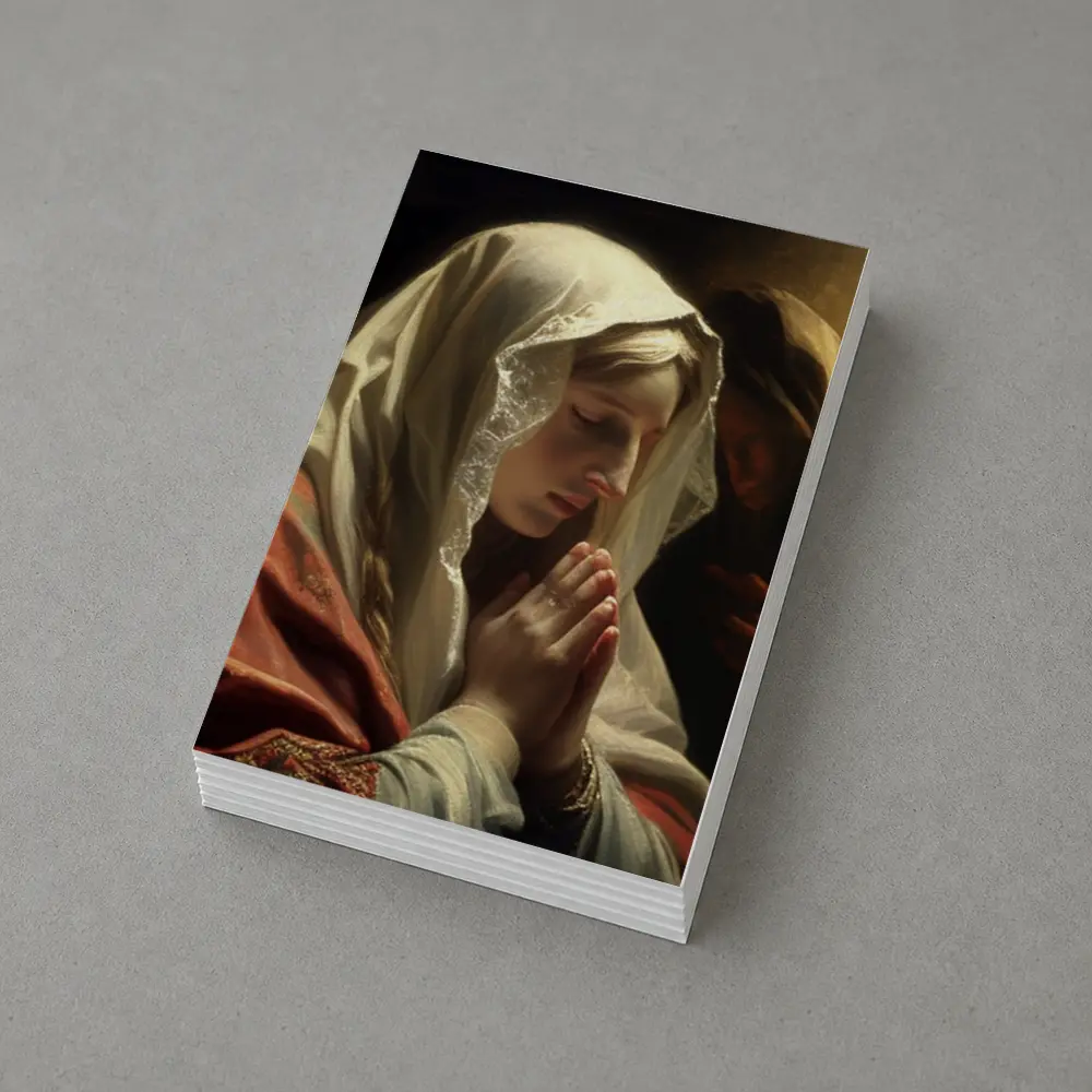 Virgin Mary Praying Classical Religious Oil Painting – Postcards