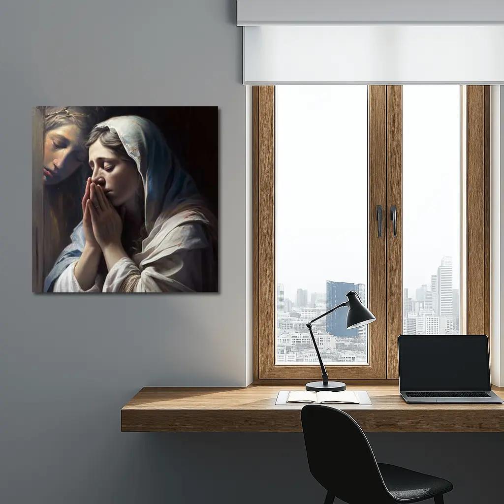 Praying Woman Classical Religious Painting Art – Wall Art