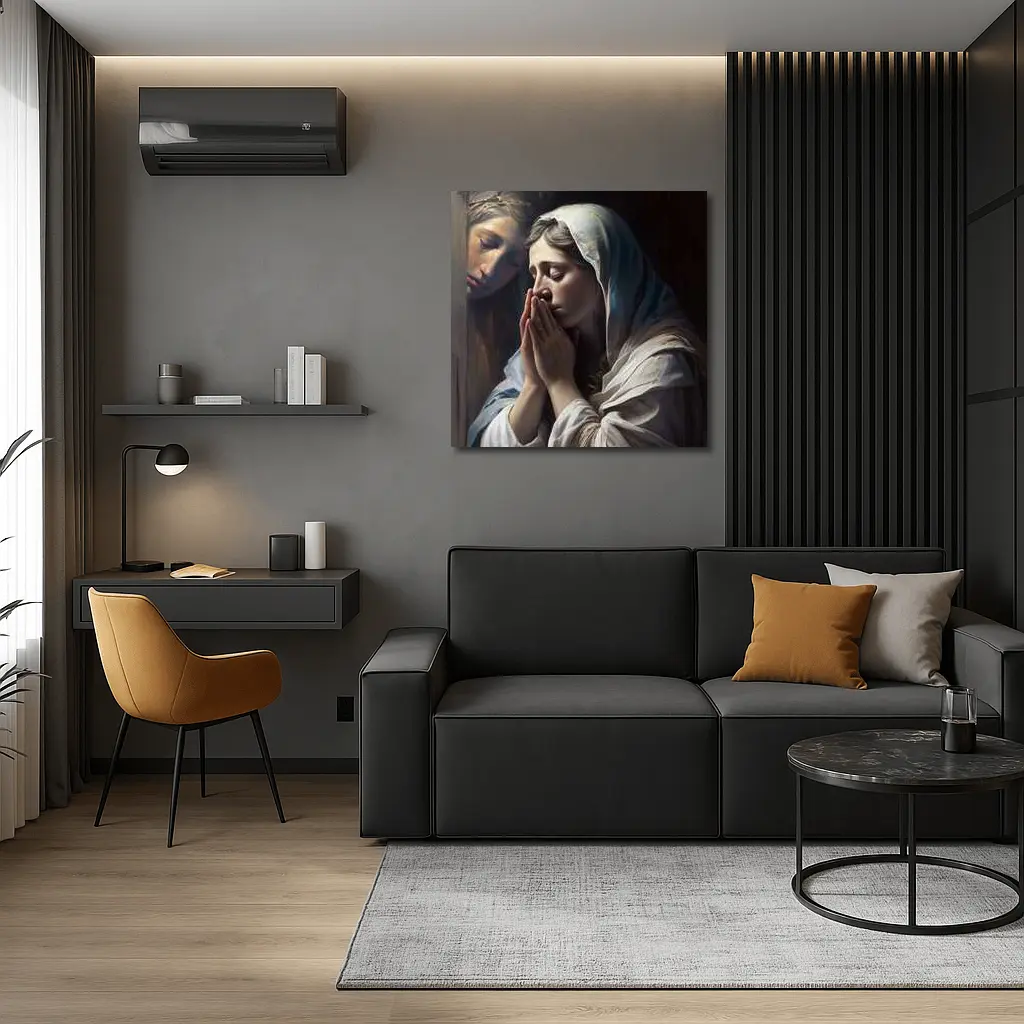 Praying Woman Classical Religious Painting Art – Wall Art