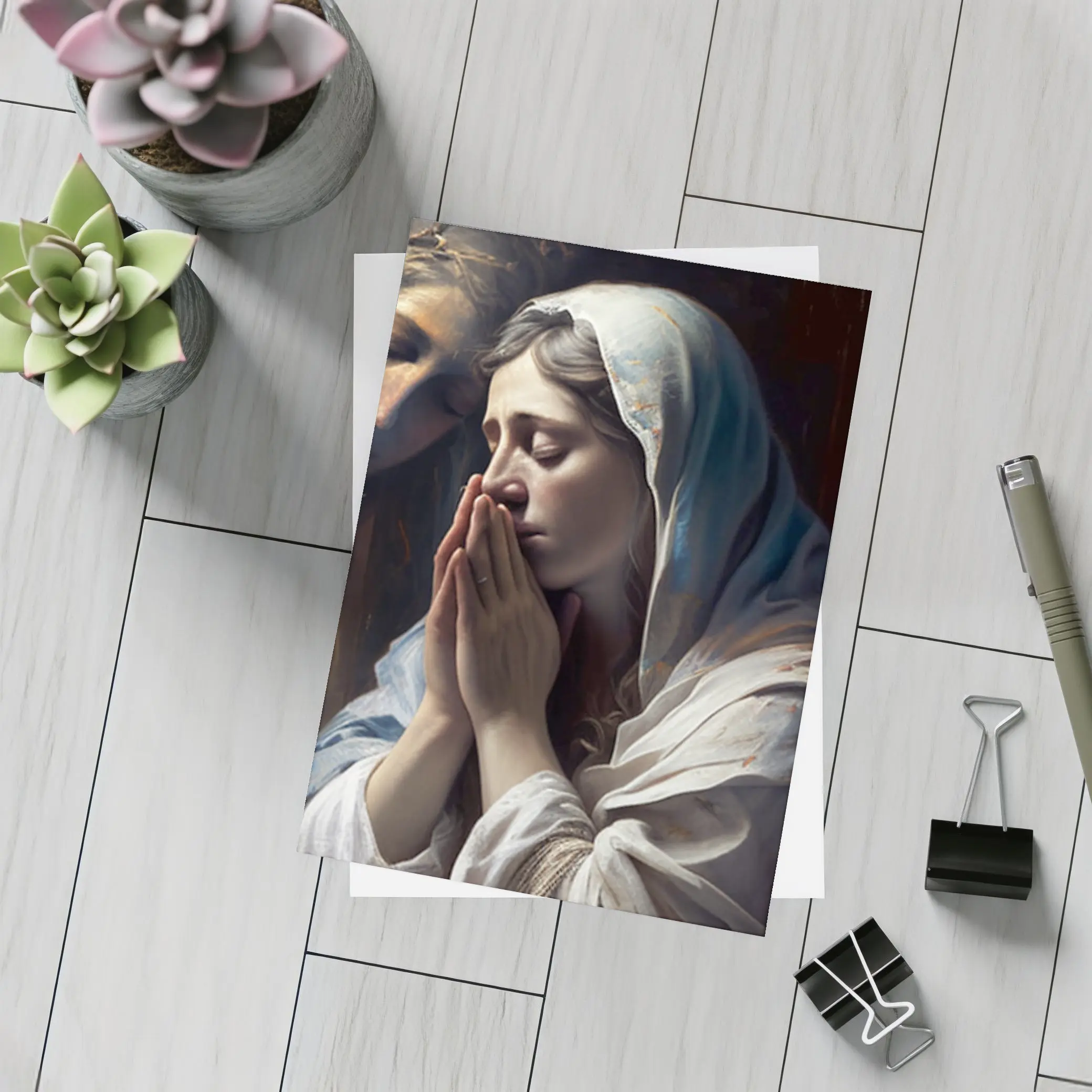 Praying Woman Classical Religious Painting Art – Postcards