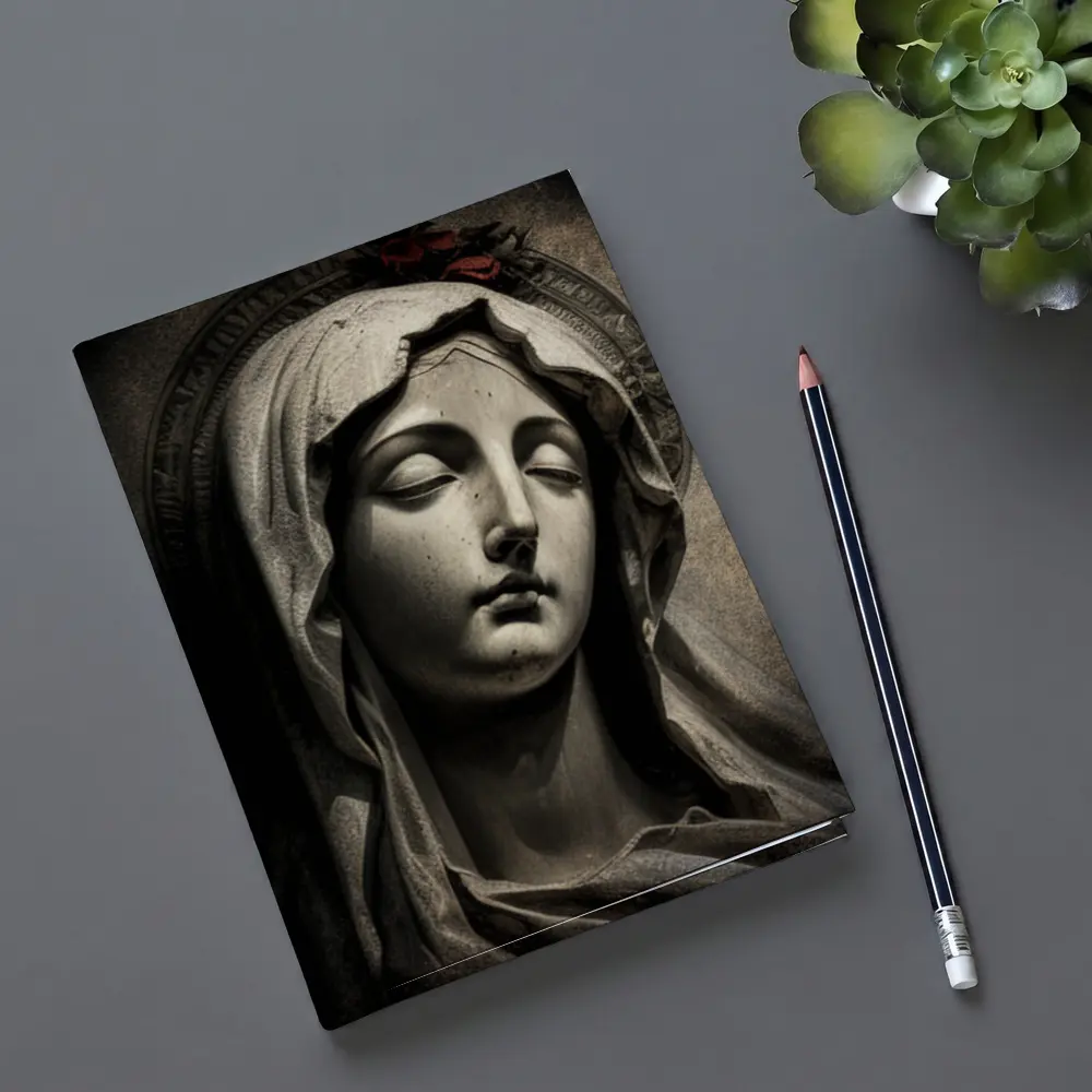 Virgin Mary Marble Statue Dark Grunge – Notebooks
