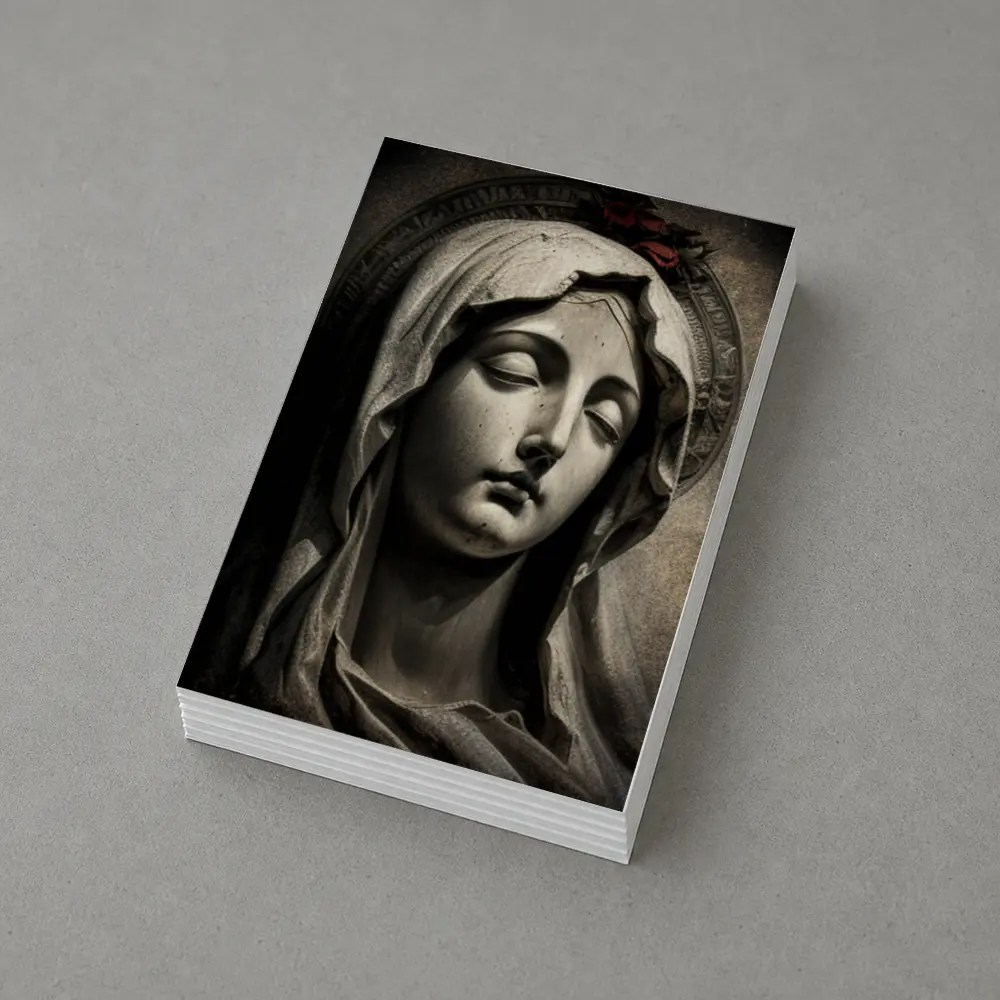 Virgin Mary Marble Statue Dark Grunge – Postcards