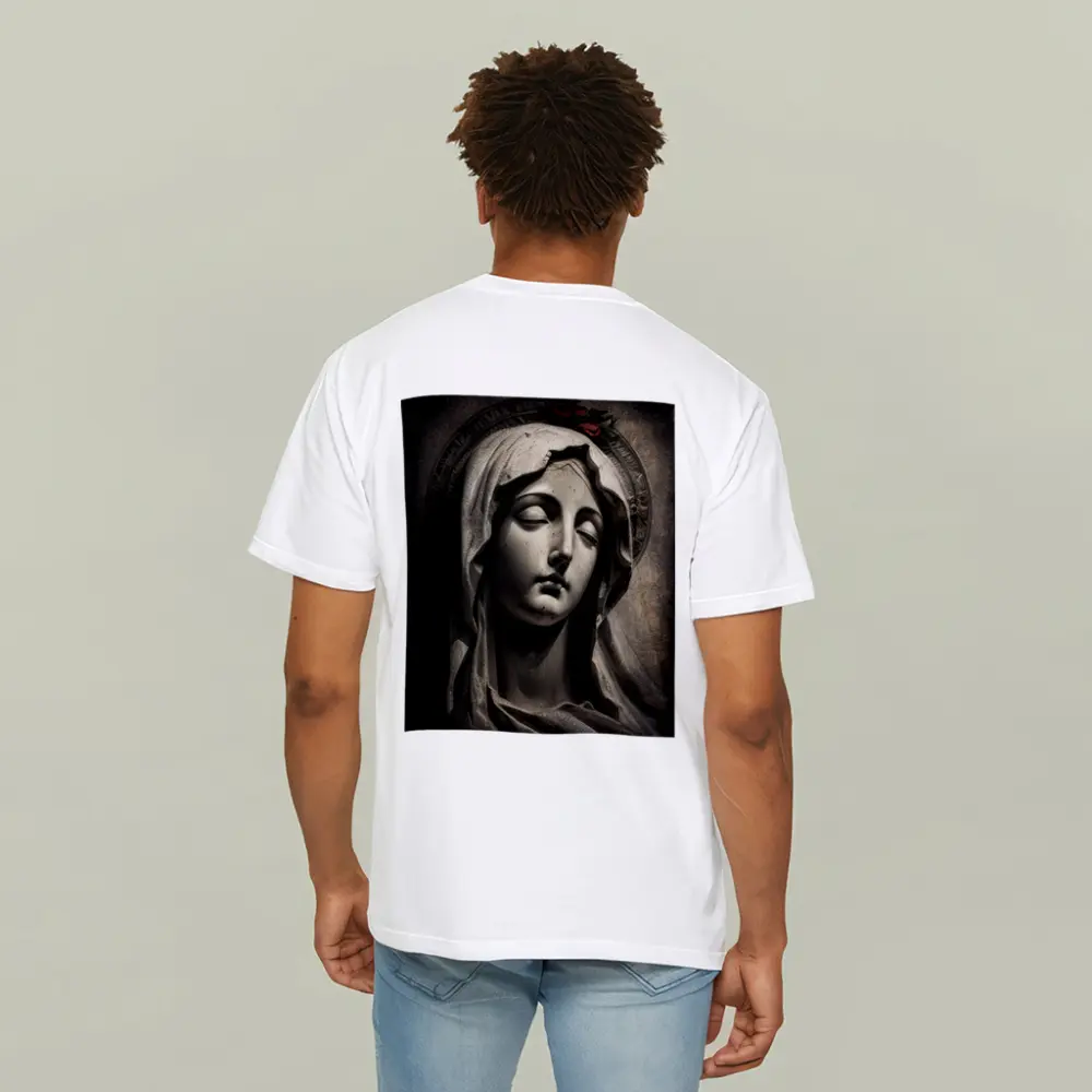 Virgin Mary Marble Statue Dark Grunge – T-Shirts