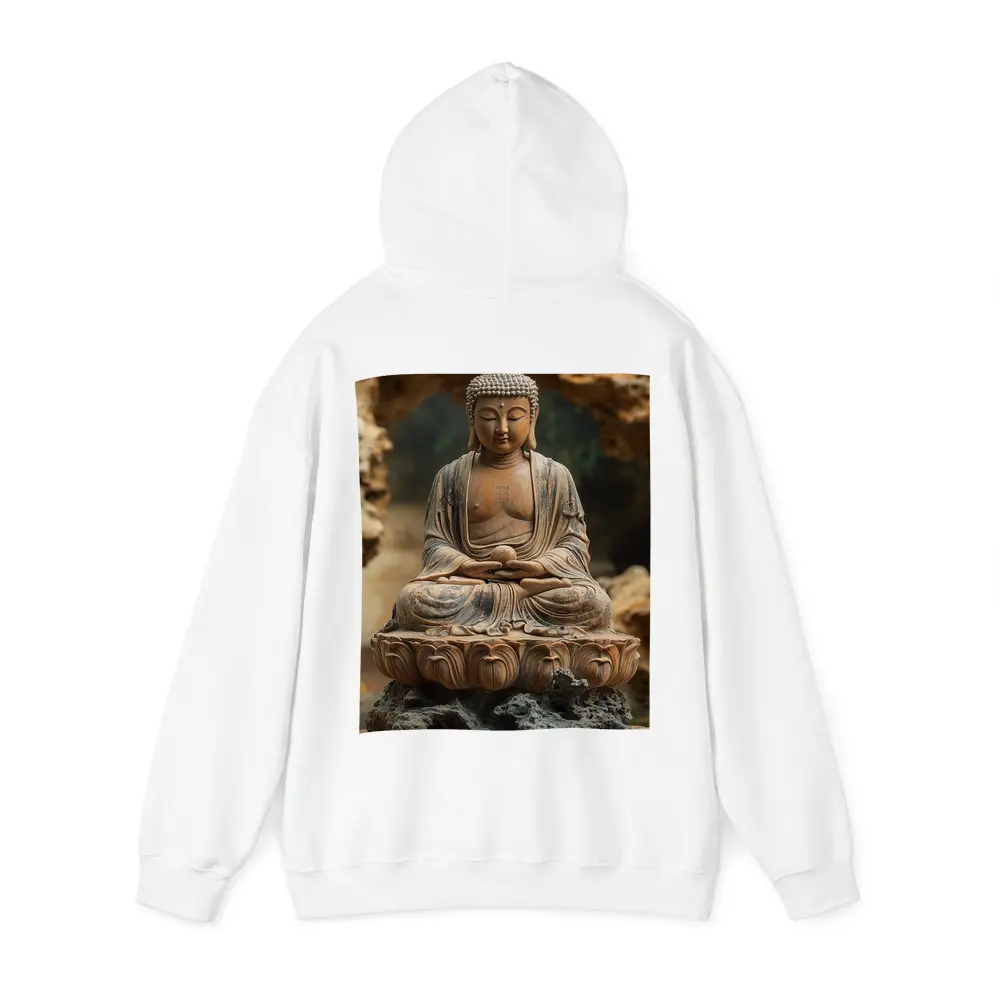 Ancient Stone Buddha Statue Lotus Seat – Hoodies