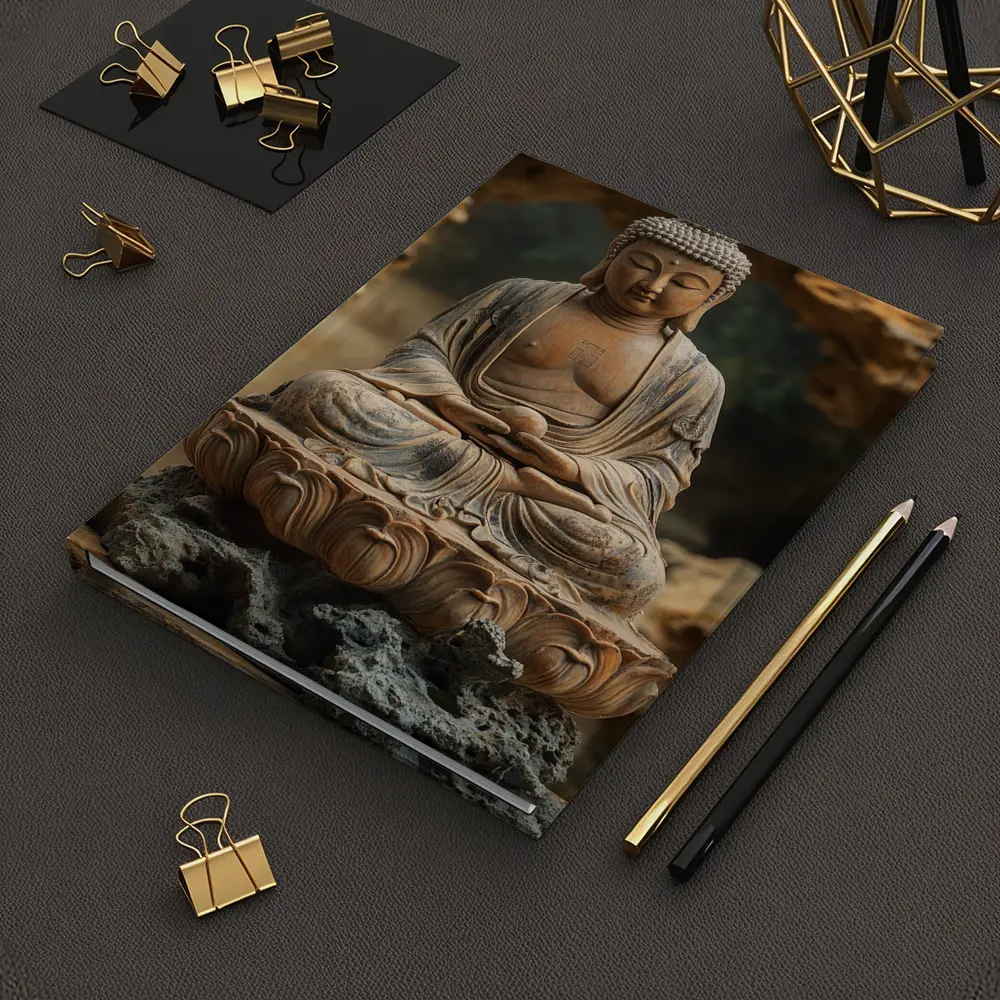 Ancient Stone Buddha Statue Lotus Seat – Notebooks