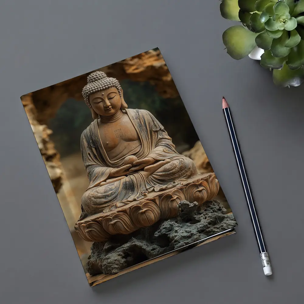 Ancient Stone Buddha Statue Lotus Seat – Notebooks