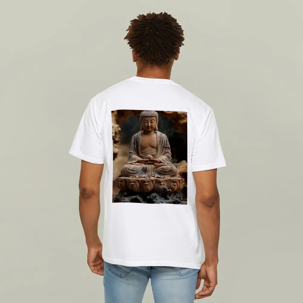Ancient Stone Buddha Statue Lotus Seat – T-Shirts