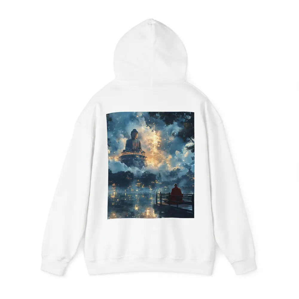 Buddha Statue Monk Meditating Mystic Lake – Hoodies