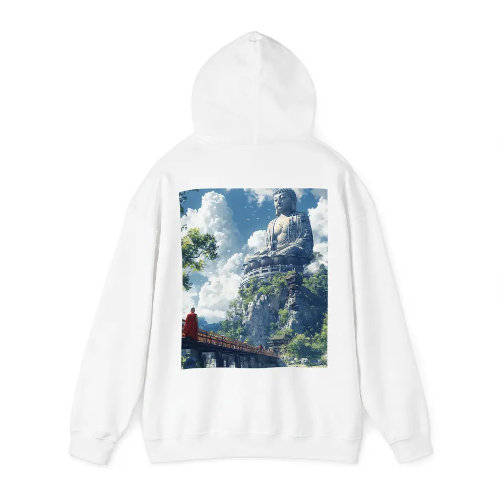 Giant Buddha Statue Monk Rocky Cliff – Hoodies