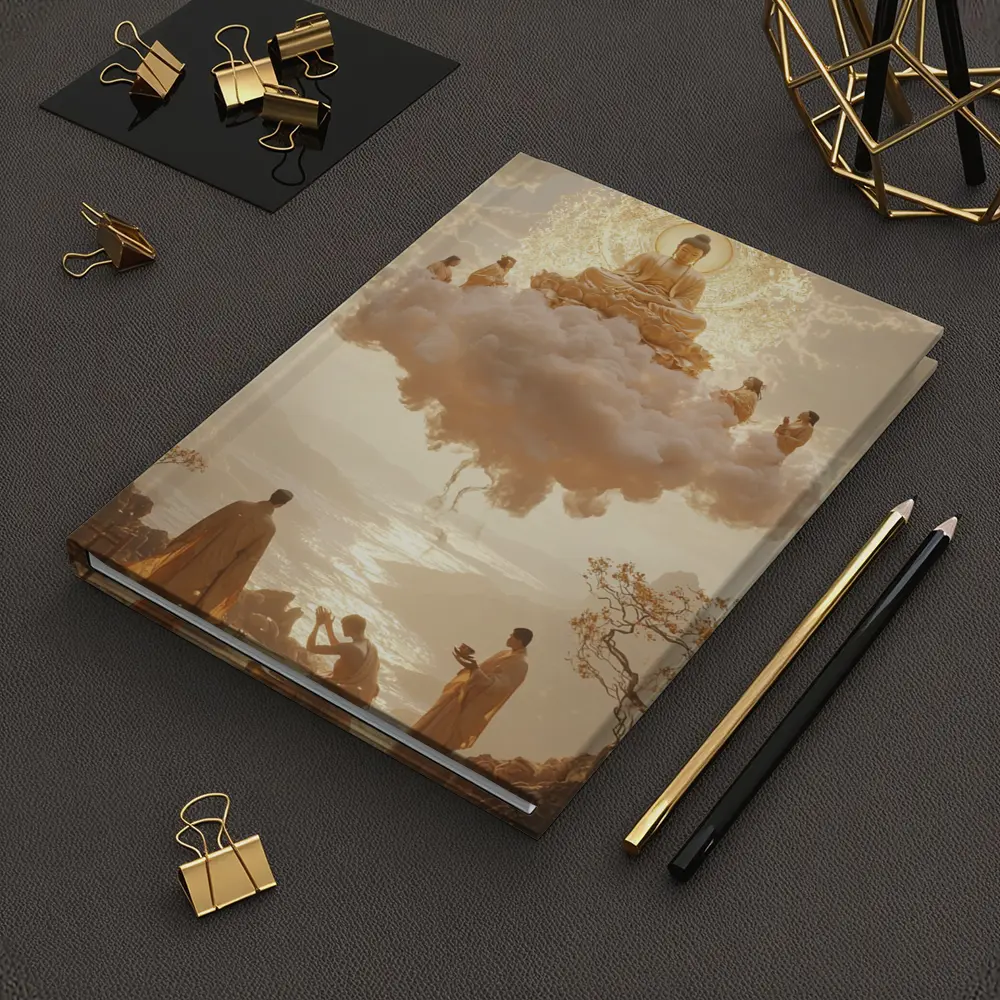 Golden Buddha Floating Cloud Monks Worship – Notebooks