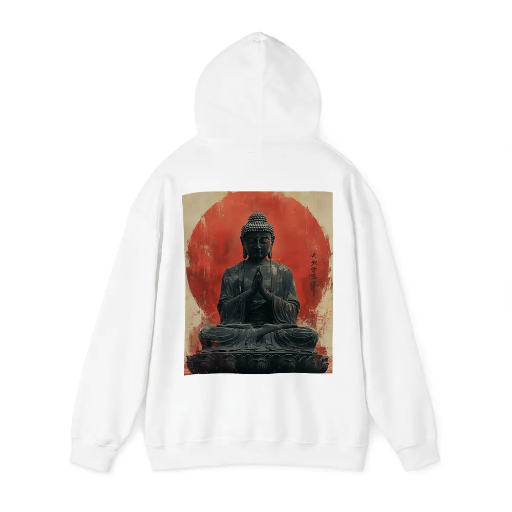 Buddha Statue Red Circle Japanese Art – Hoodies
