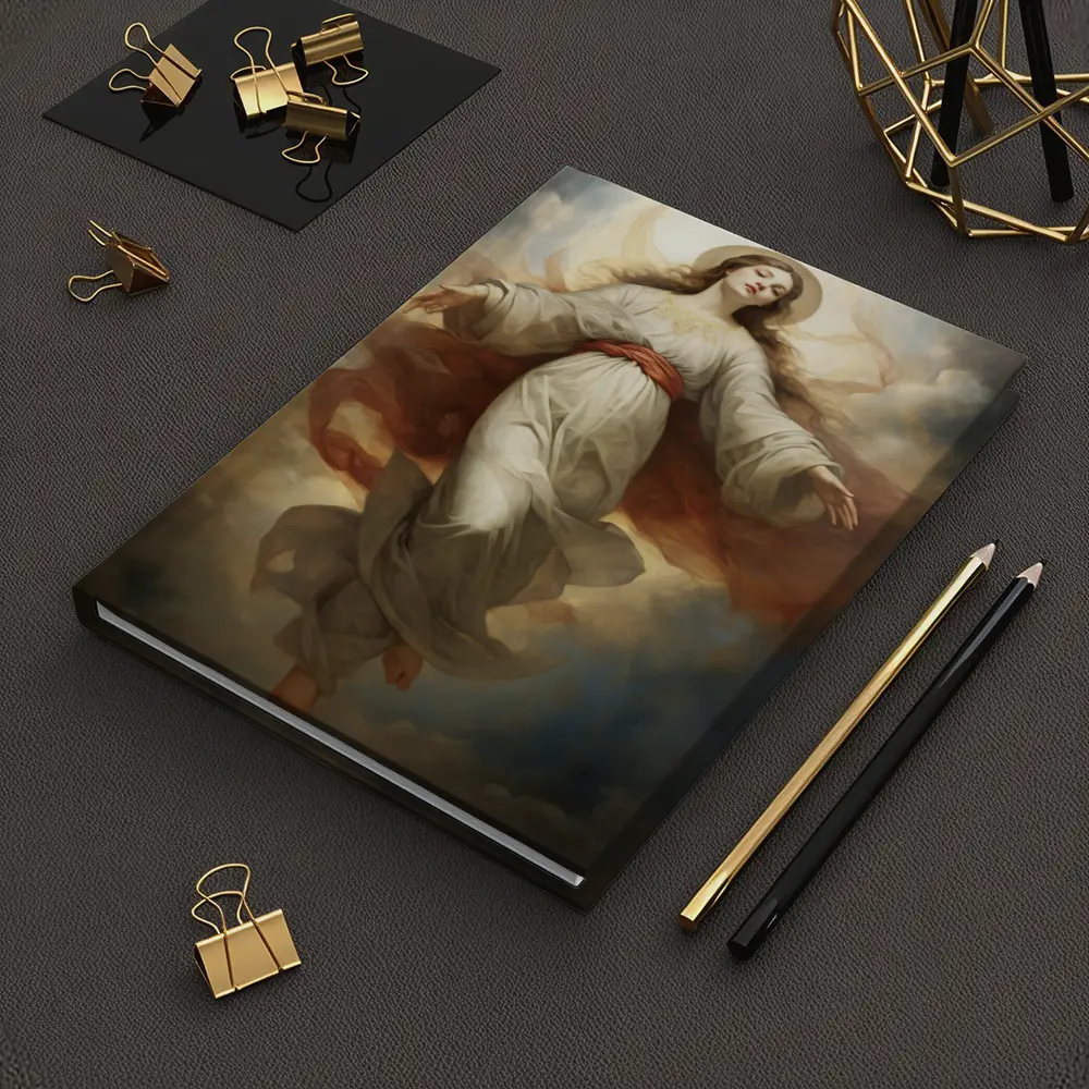 Virgin Mary Ascending Through Heavenly Clouds Art – Notebooks