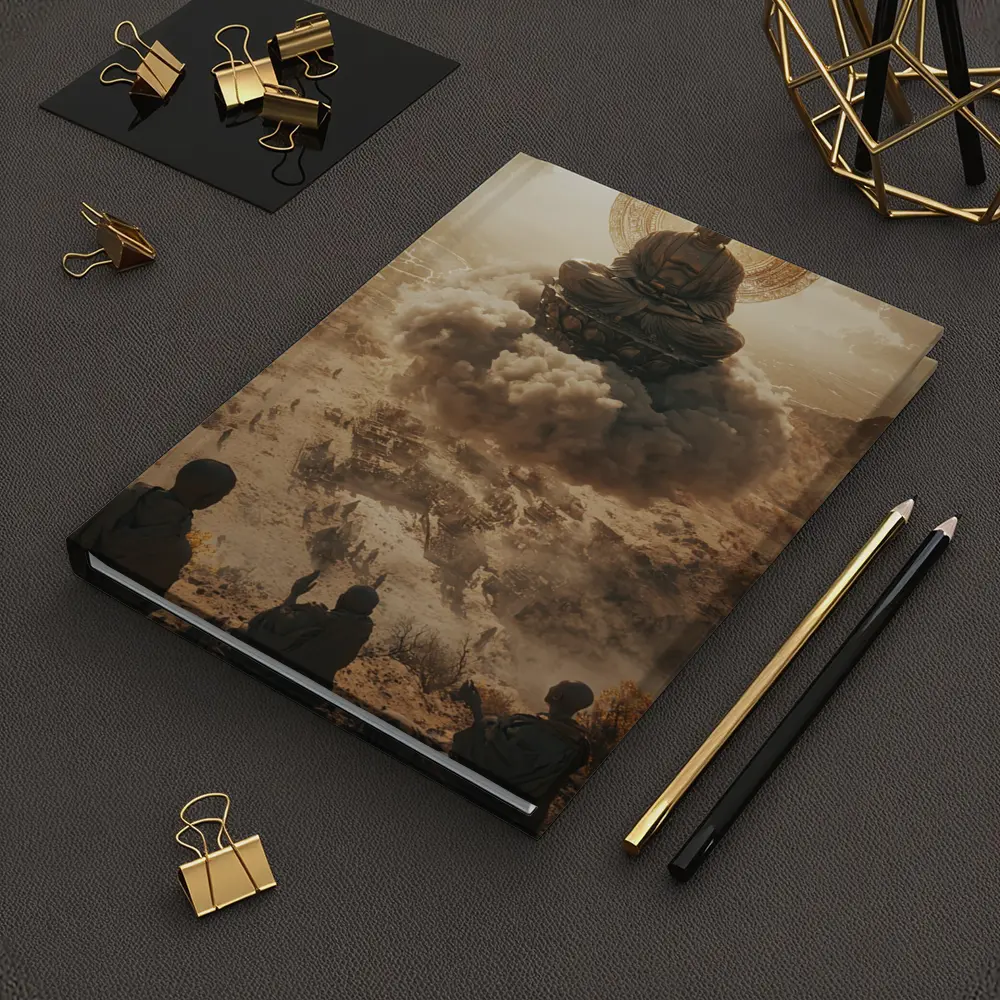 Giant Buddha Meditating Above Dusty Ancient Ruins – Notebooks