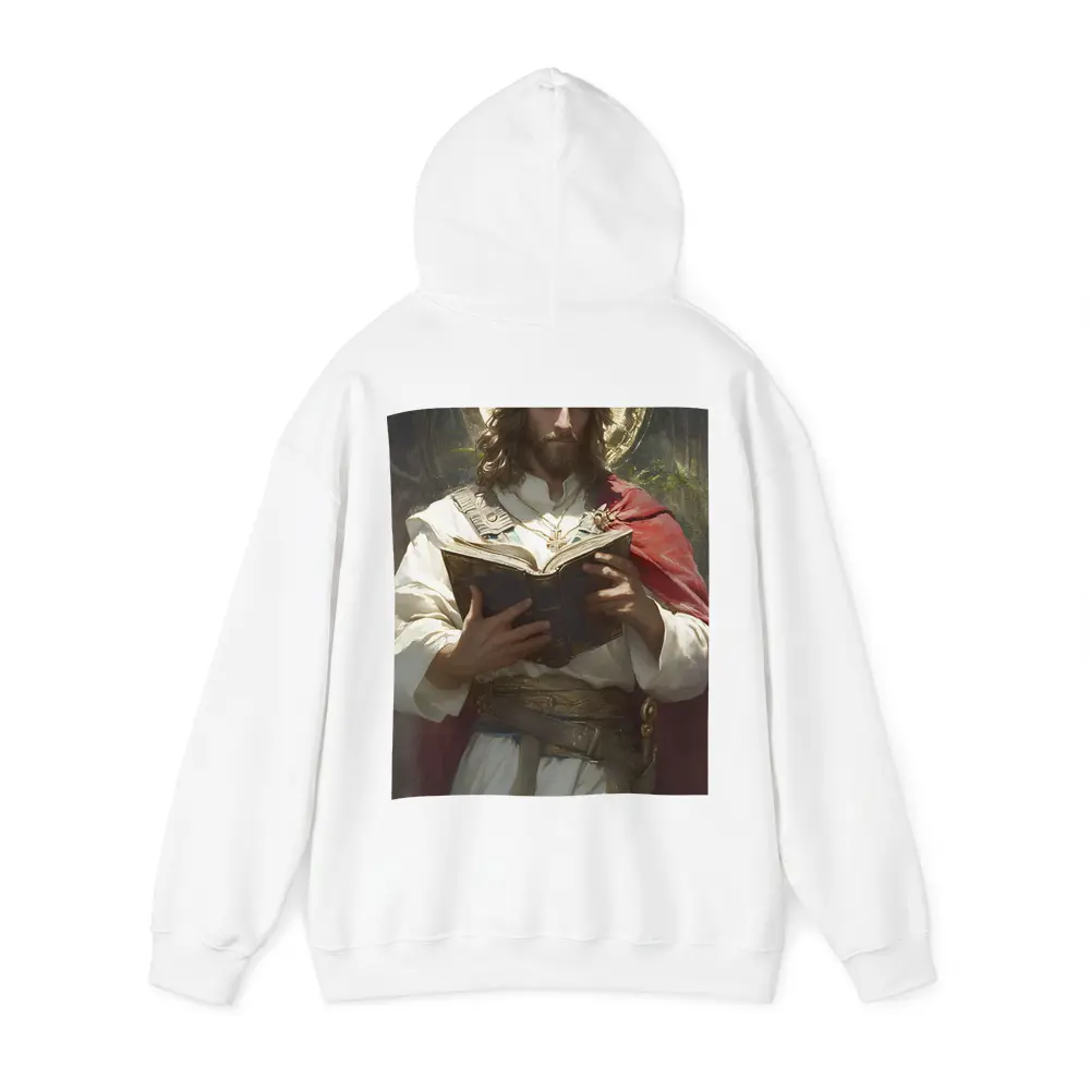 Jesus Christ Reading Holy Bible Painting Art – Hoodies