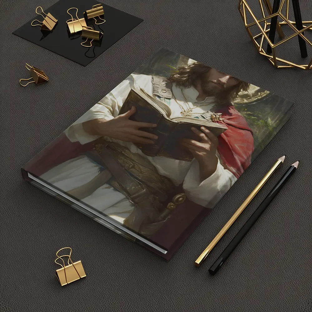 Jesus Christ Reading Holy Bible Painting Art – Notebooks