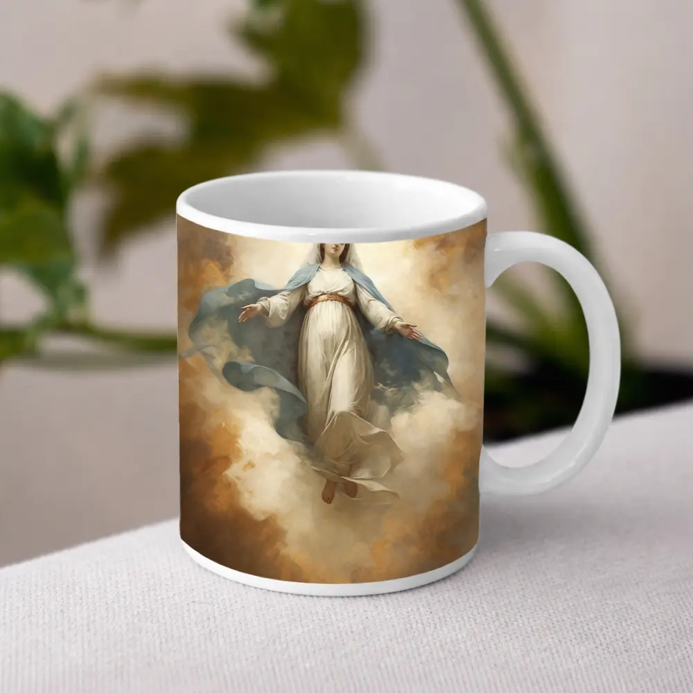 Virgin Mary Ascending Classical Oil Painting Art – Mugs