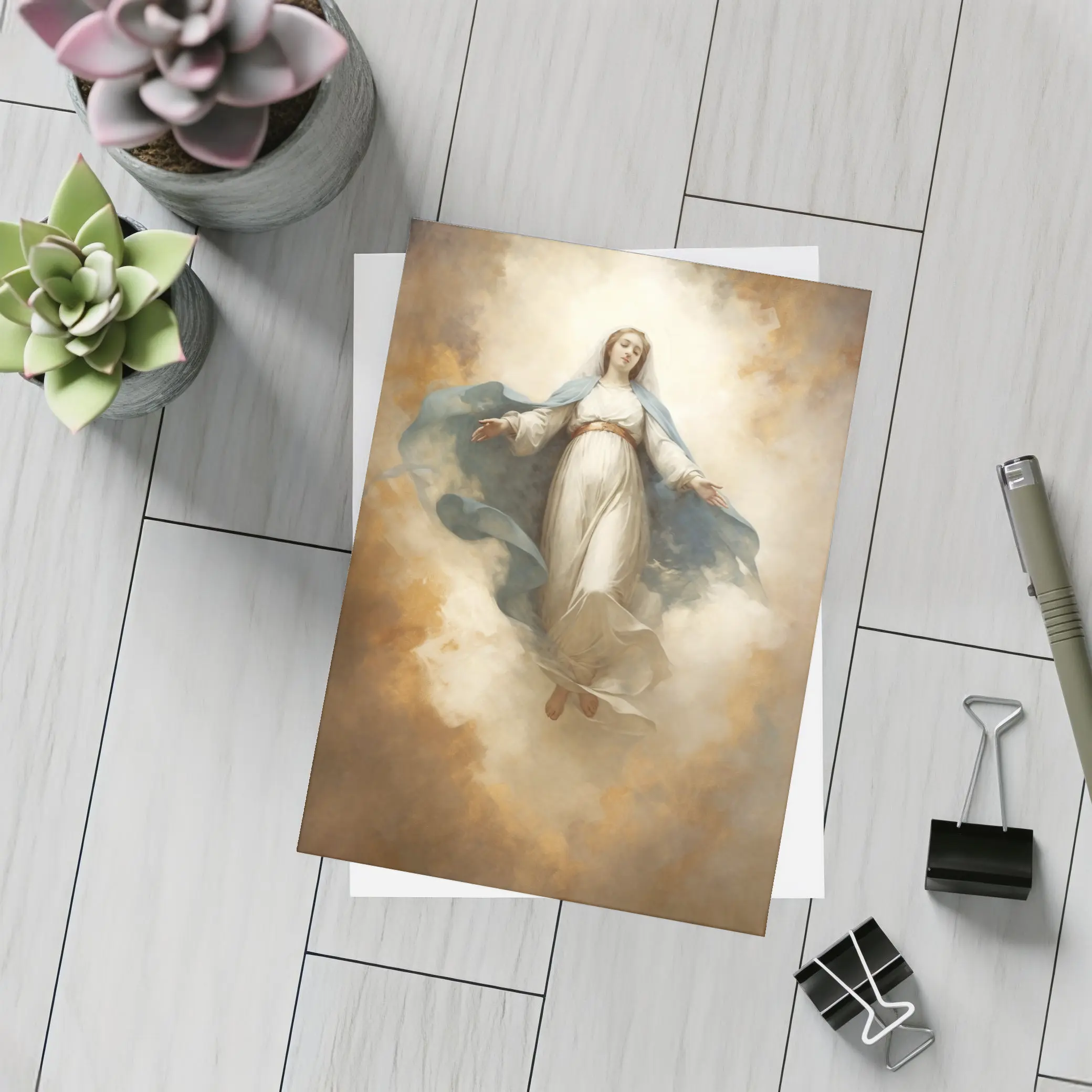 Virgin Mary Ascending Classical Oil Painting Art – Postcards