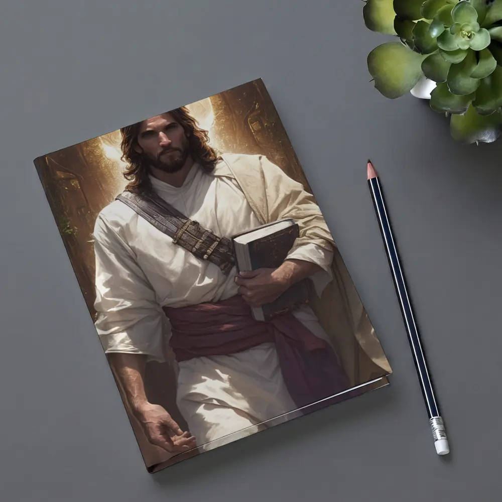 Jesus Christ Walking With Holy Bible Light – Notebooks