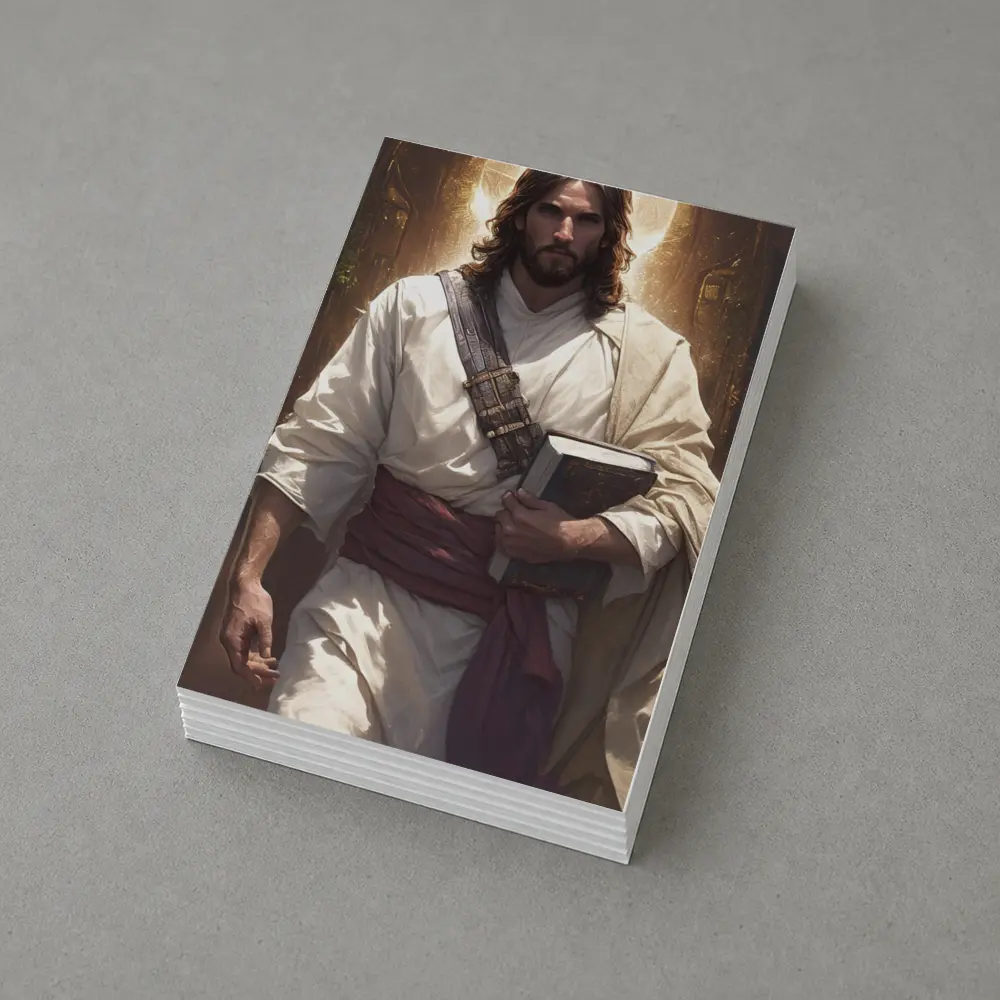 Jesus Christ Walking With Holy Bible Light – Postcards