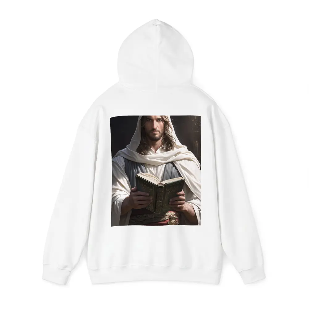 Jesus Christ Reading Holy Book Dark Background – Hoodies