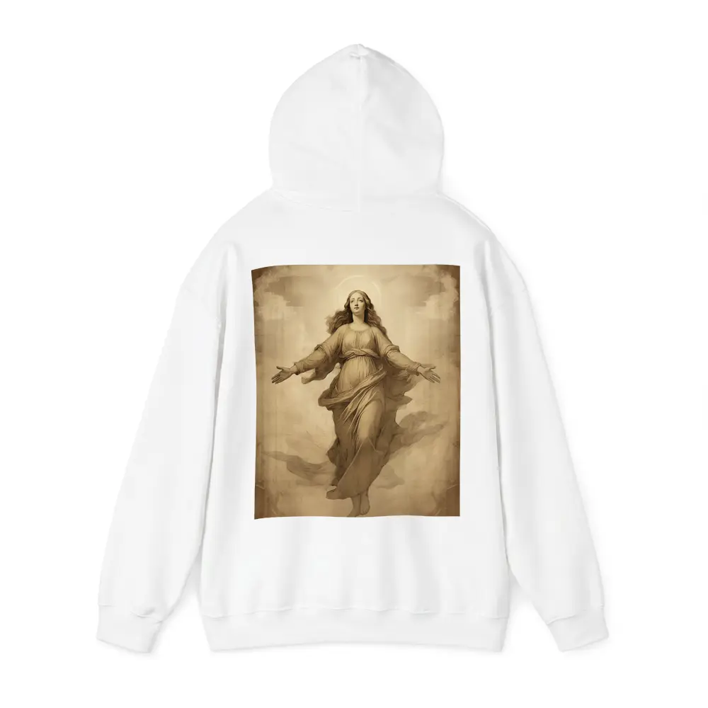 Virgin Mary Ascending Sepia Vintage Religious Art – Hoodies