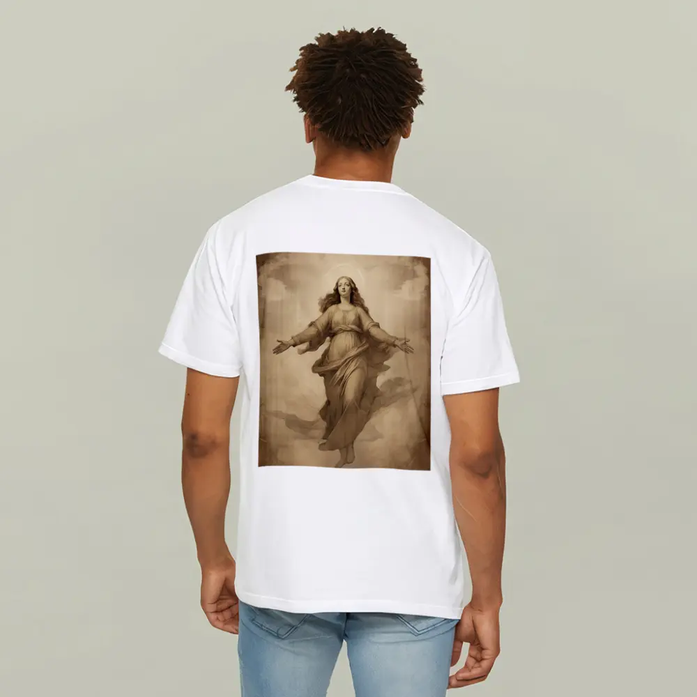 Virgin Mary Ascending Sepia Vintage Religious Art – T-Shirts