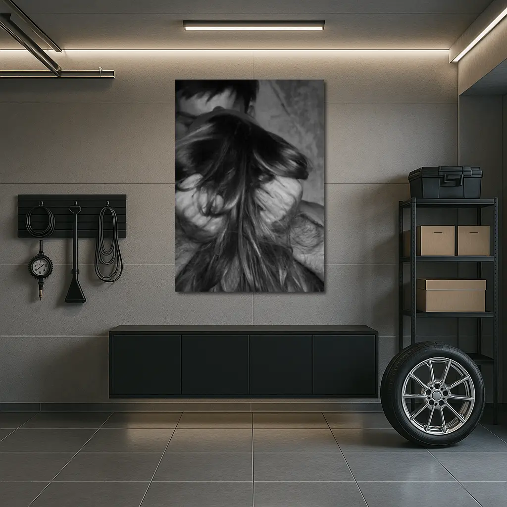 Black and White Intimate Couple Embrace Art – Wall Art