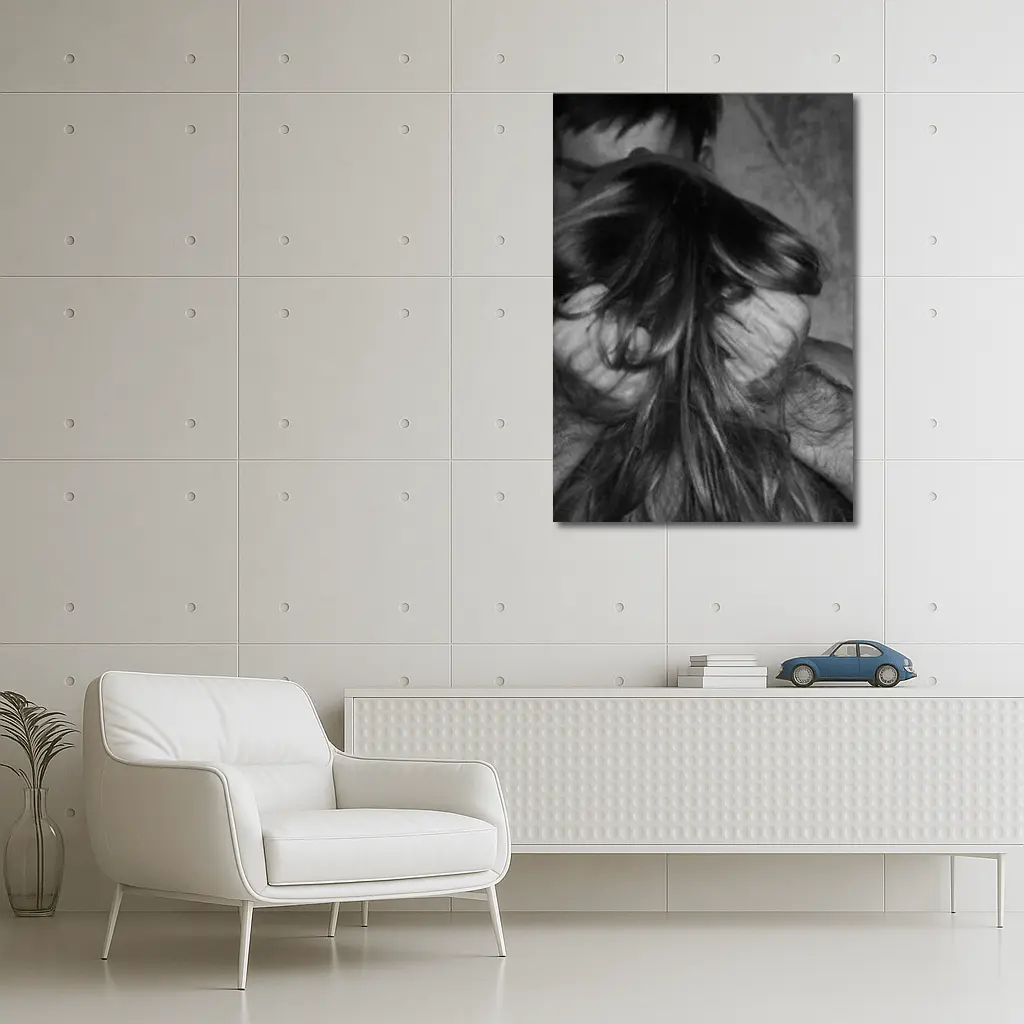 Black and White Intimate Couple Embrace Art – Wall Art