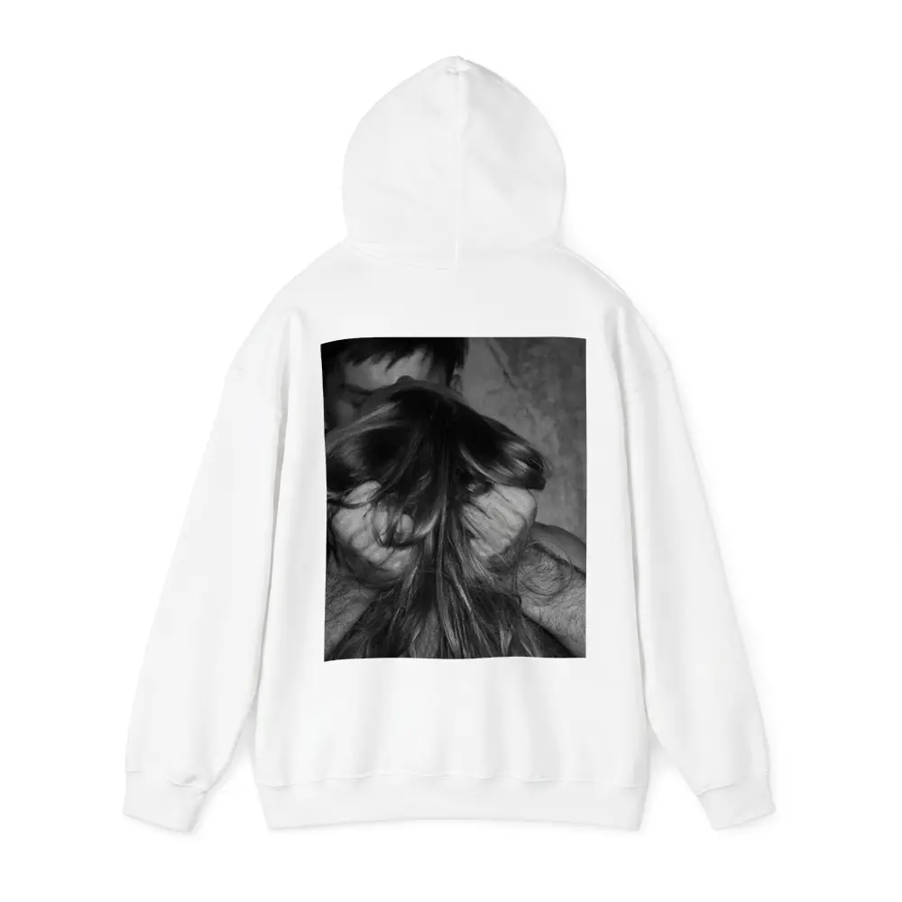 Black and White Intimate Couple Embrace Art – Hoodies