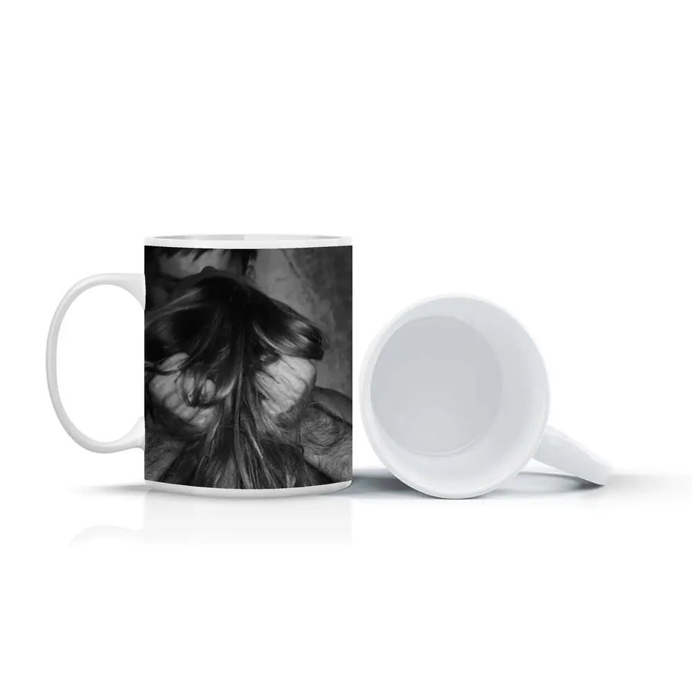 Black and White Intimate Couple Embrace Art – Mugs