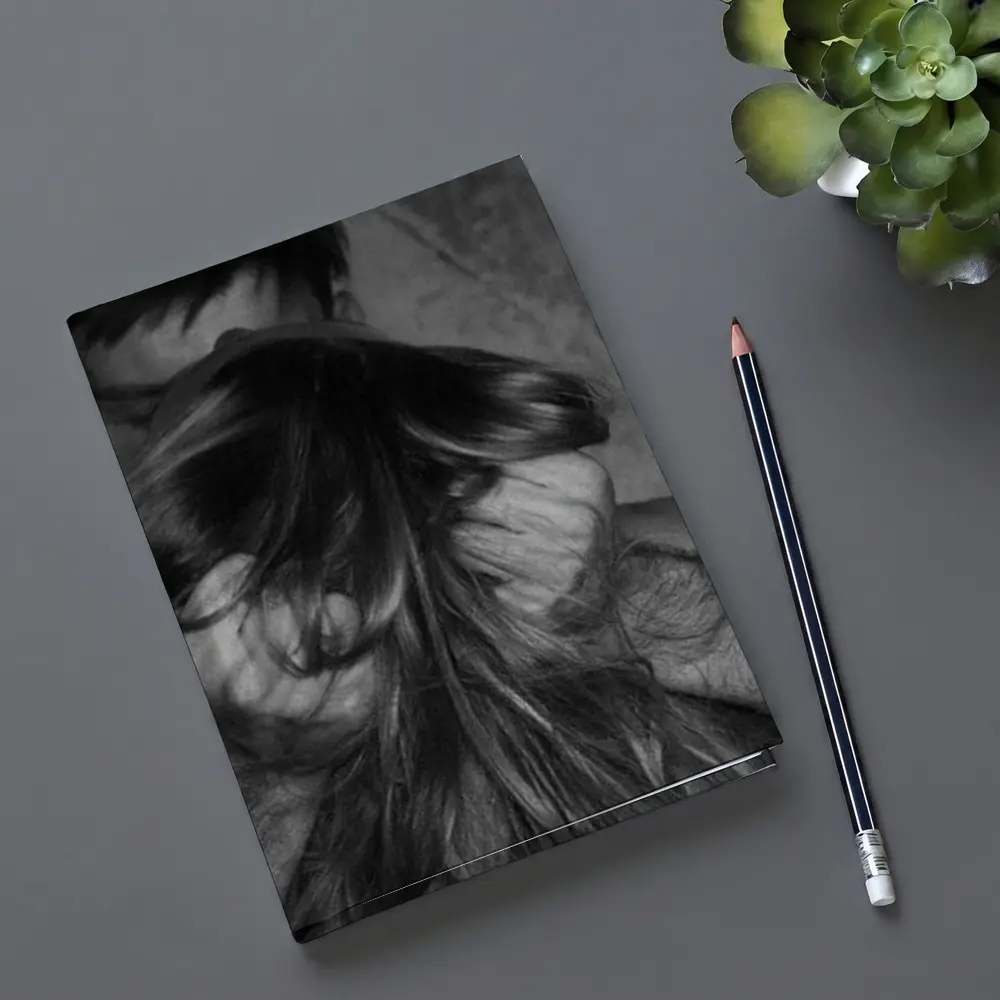 Black and White Intimate Couple Embrace Art – Notebooks