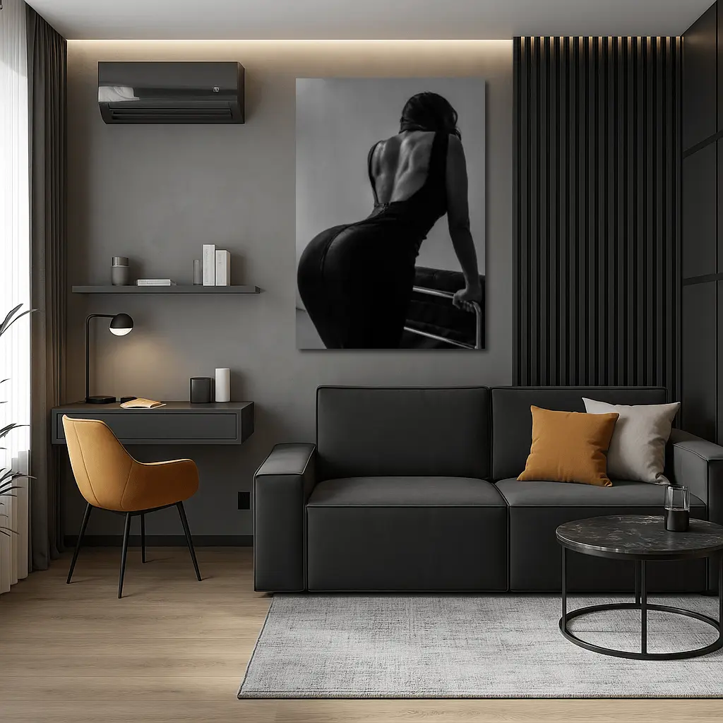 Black and White Woman Back Dress Art – Wall Art