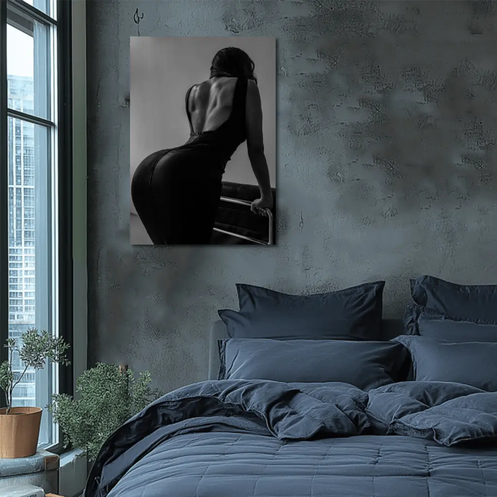 Black and White Woman Back Dress Art – Wall Art