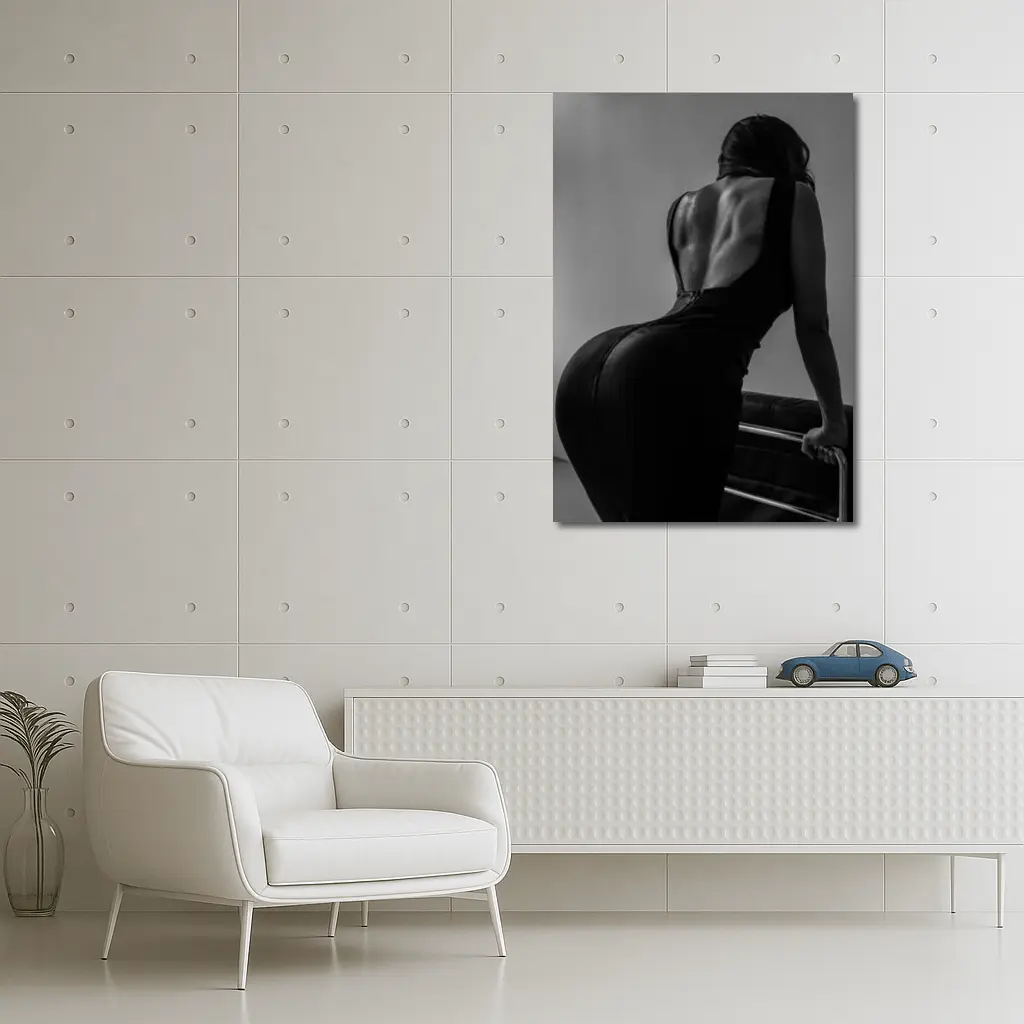 Black and White Woman Back Dress Art – Wall Art