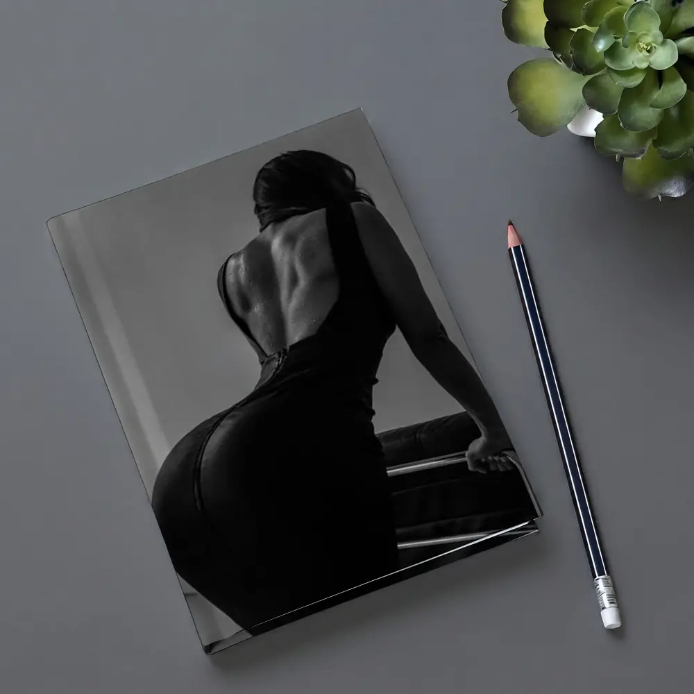Black and White Woman Back Dress Art – Notebooks