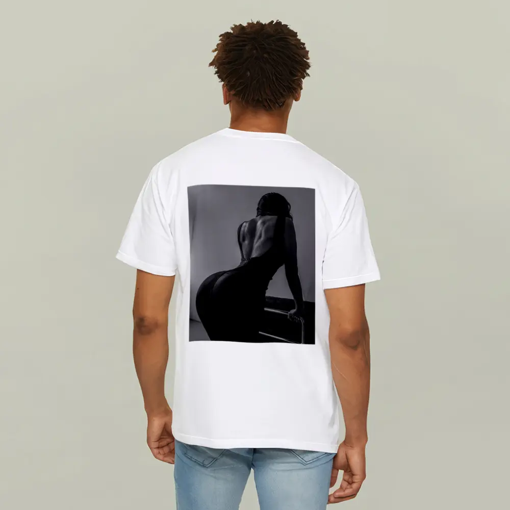Black and White Woman Back Dress Art – T-Shirts