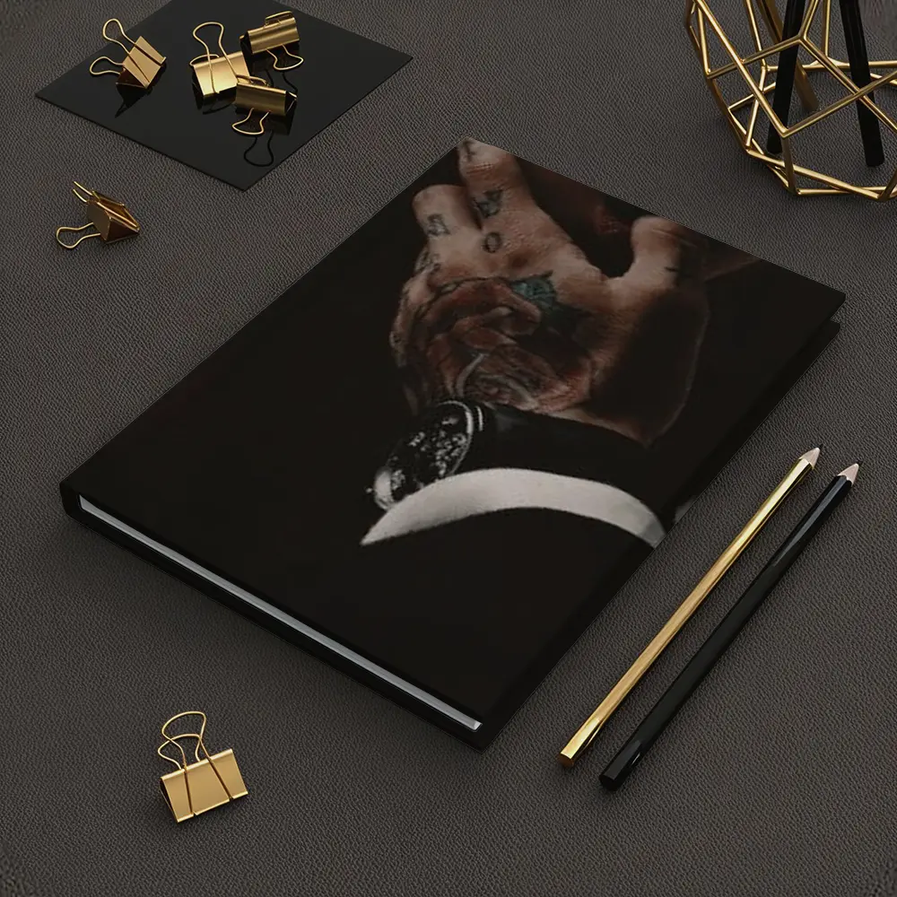 Tattooed Hand With Luxury Watch Dark Background – Notebooks
