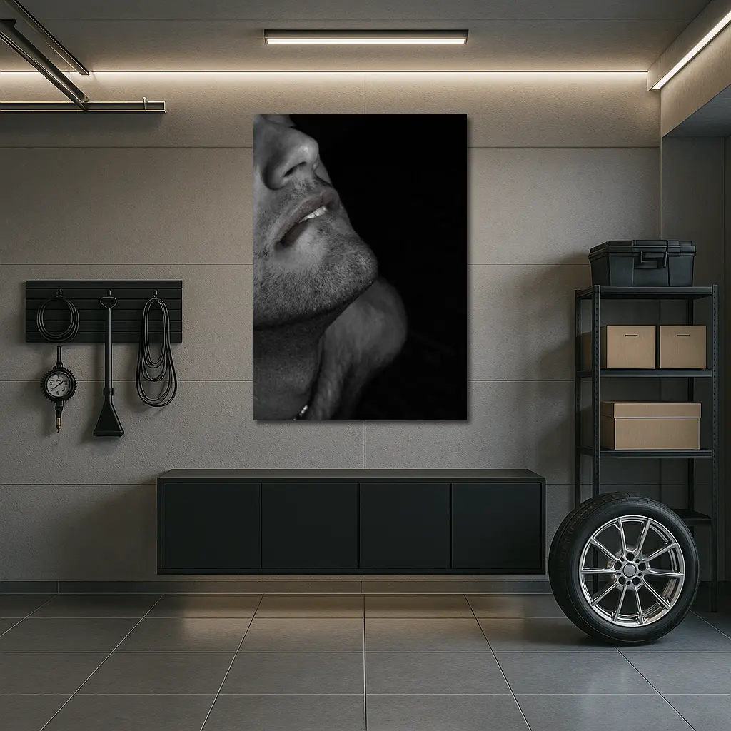 Black and White Male Portrait Dark Background – Wall Art