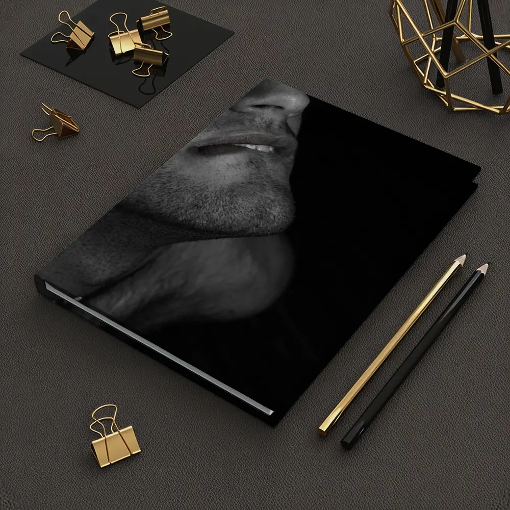Black and White Male Portrait Dark Background – Notebooks