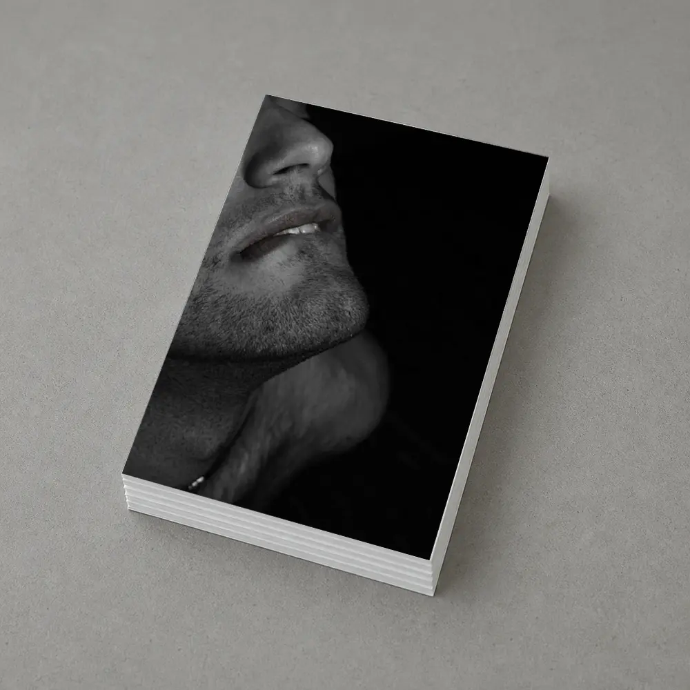 Black and White Male Portrait Dark Background – Postcards