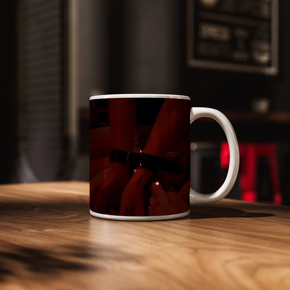 Leather Cuffs Wrists Red Moody Night – Mugs