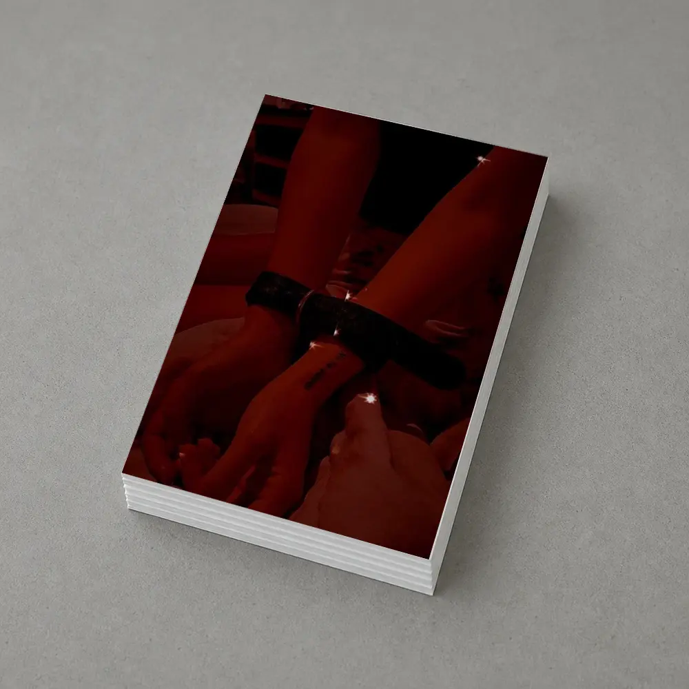 Leather Cuffs Wrists Red Moody Night – Postcards