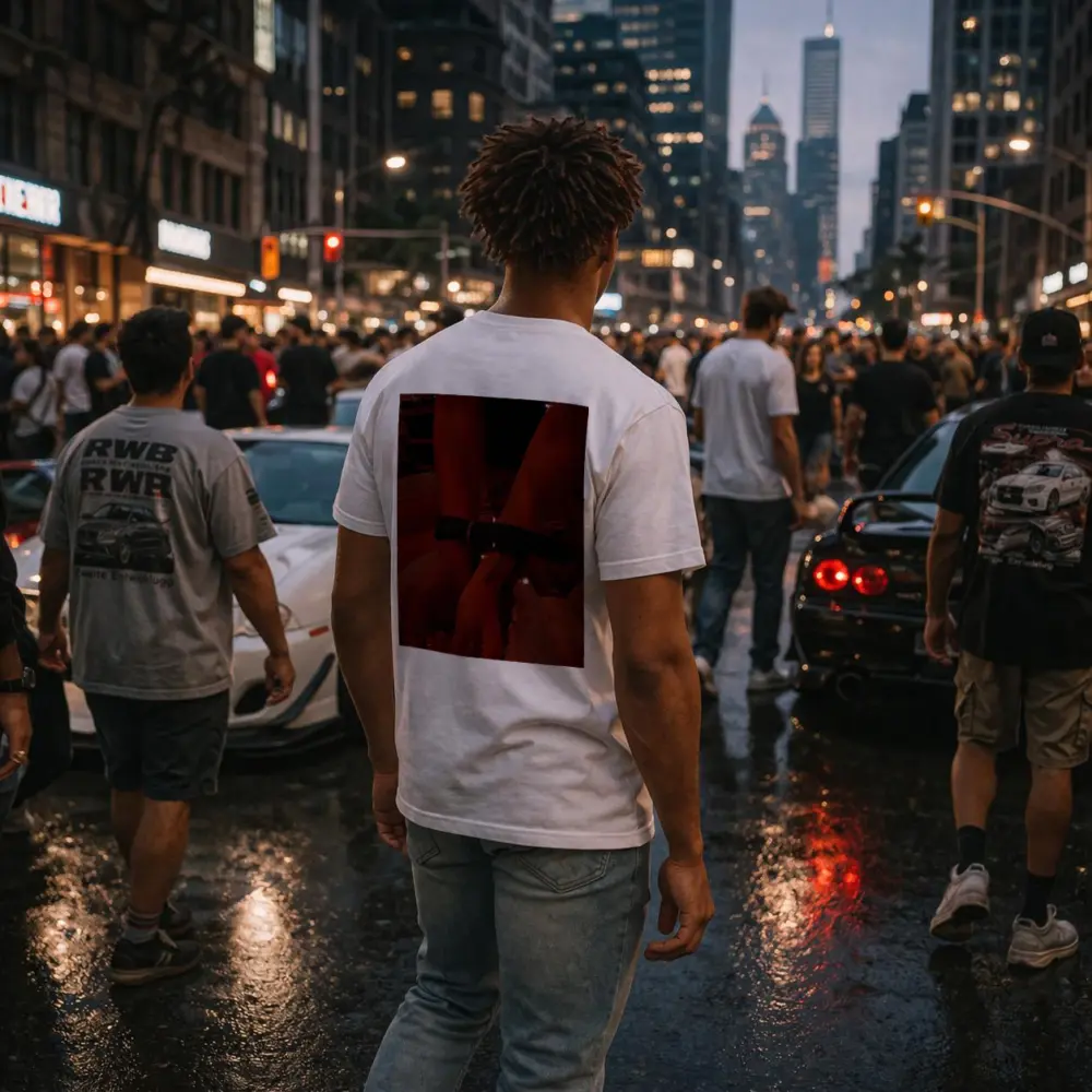 Leather Cuffs Wrists Red Moody Night – T-Shirts