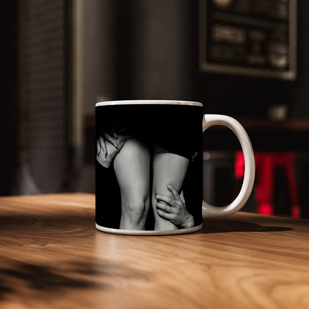 Black and White Couple Embrace Erotic Art – Mugs