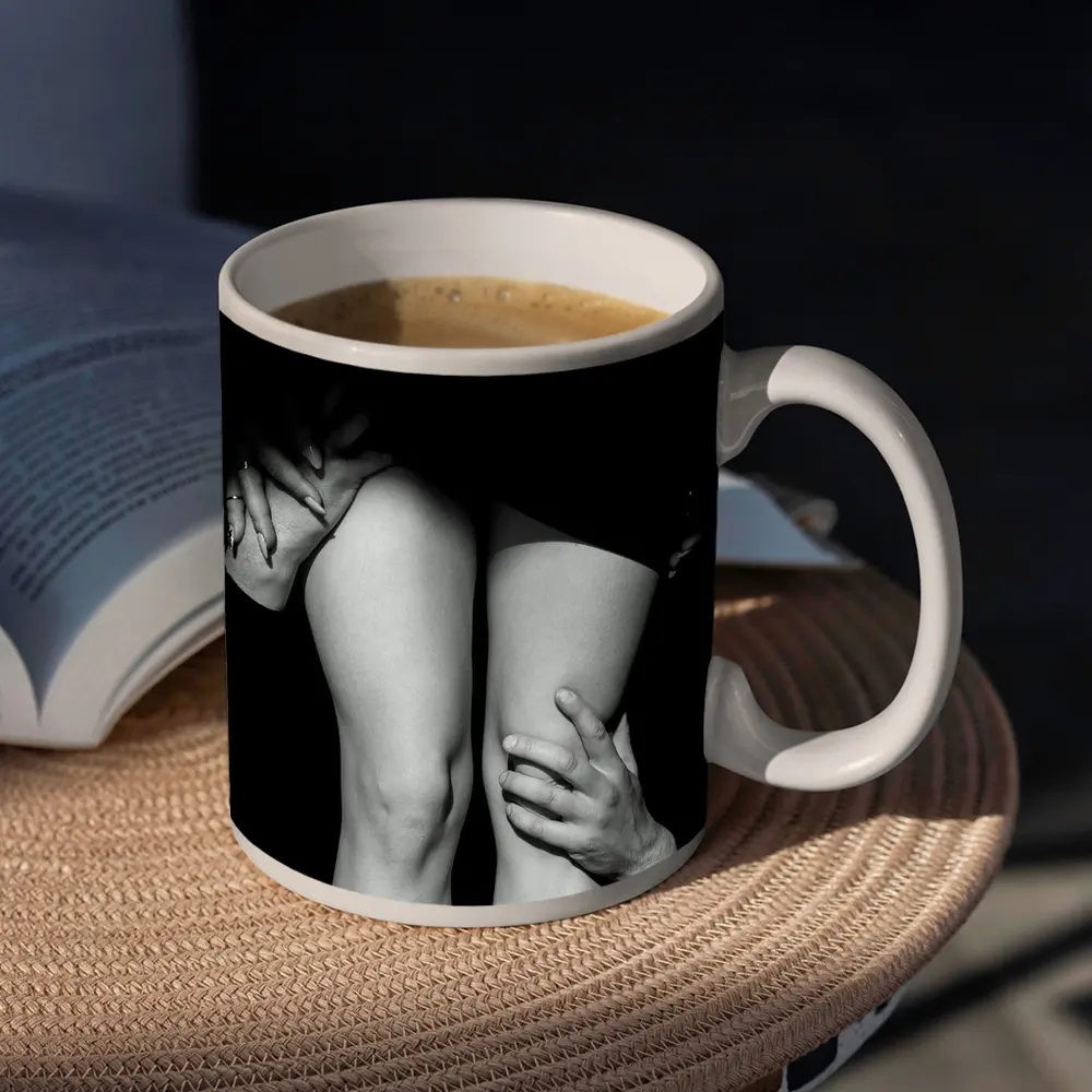 Black and White Couple Embrace Erotic Art – Mugs