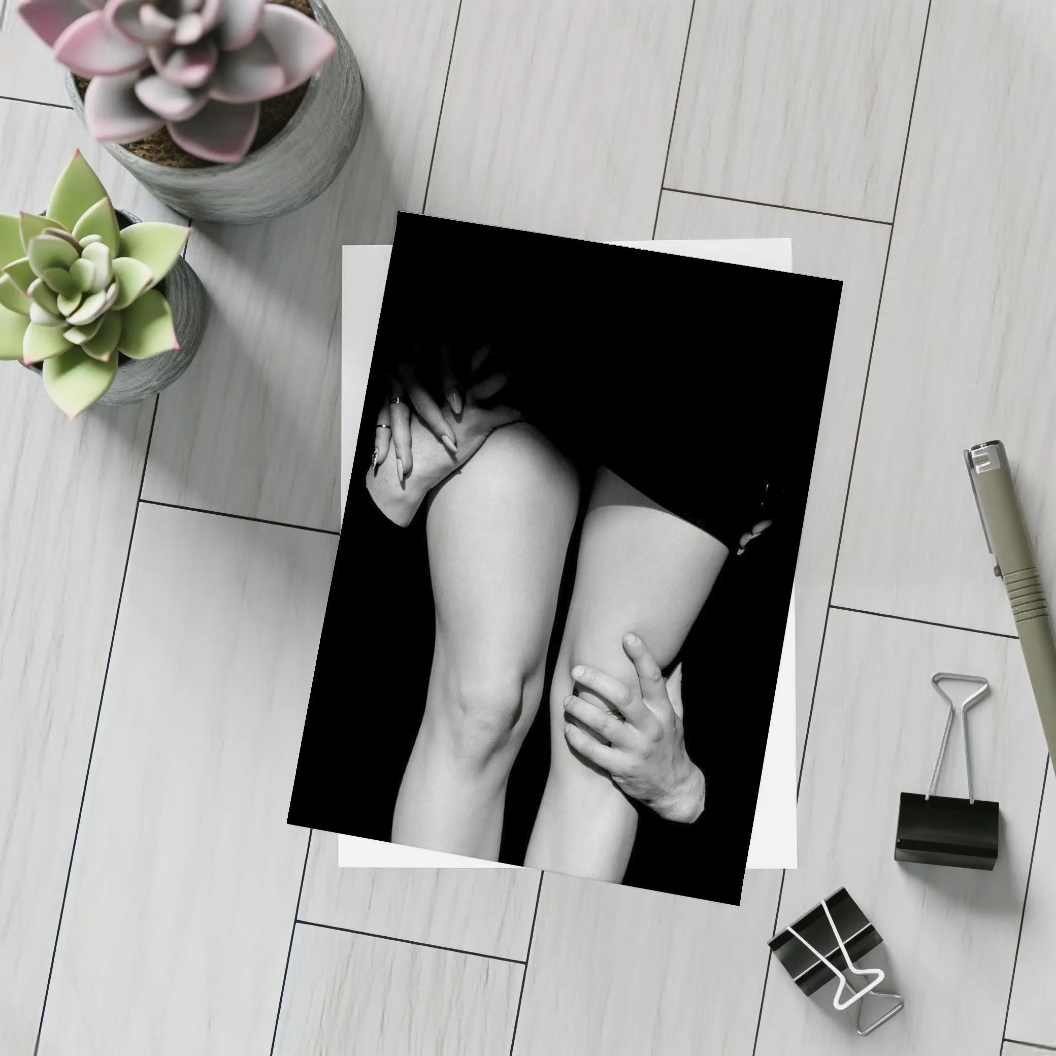 Black and White Couple Embrace Erotic Art – Postcards