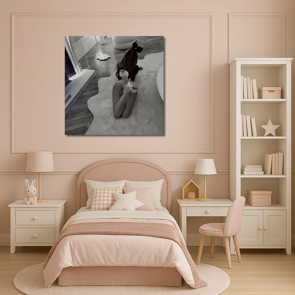Bunny Girl Kneeling Luxury Bathroom Interior – Wall Art
