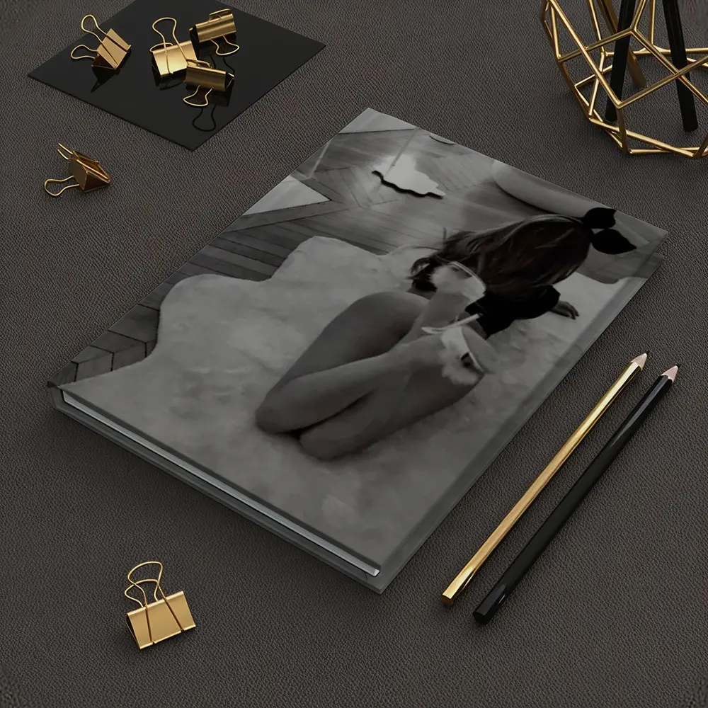 Bunny Girl Kneeling Luxury Bathroom Interior – Notebooks