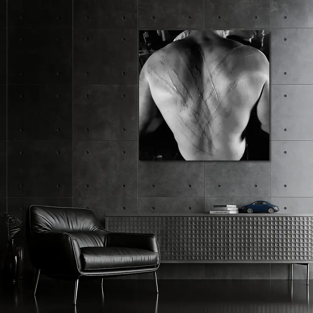 Scarred Male Back Black White Photography – Wall Art